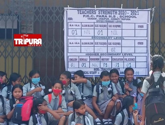 Teacher crisis to infrastructure crisis hit in Tripura Schools : Students protest at PKC Para HS School Teacher crisis to infrastructure crisis hit in Tripura Schools : Students protest at PKC Para HS School